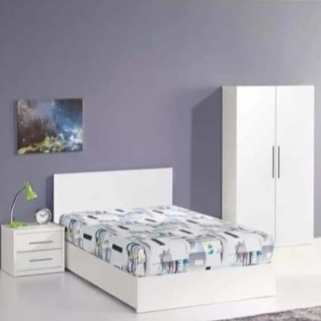 MDF Wood Kids Bedroom Set 3 pieces - White