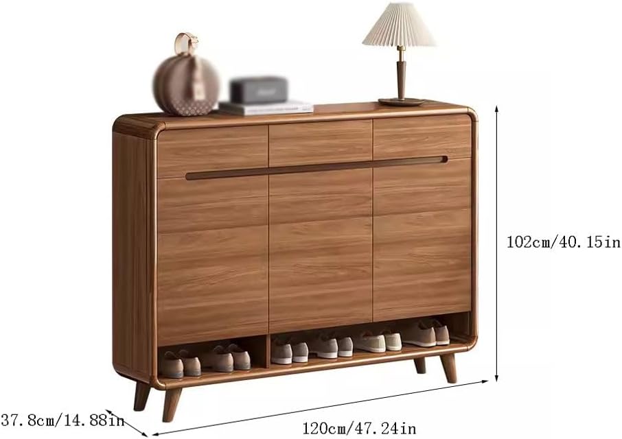 Modern Brown Shoe Rack Cabinet - Image 3