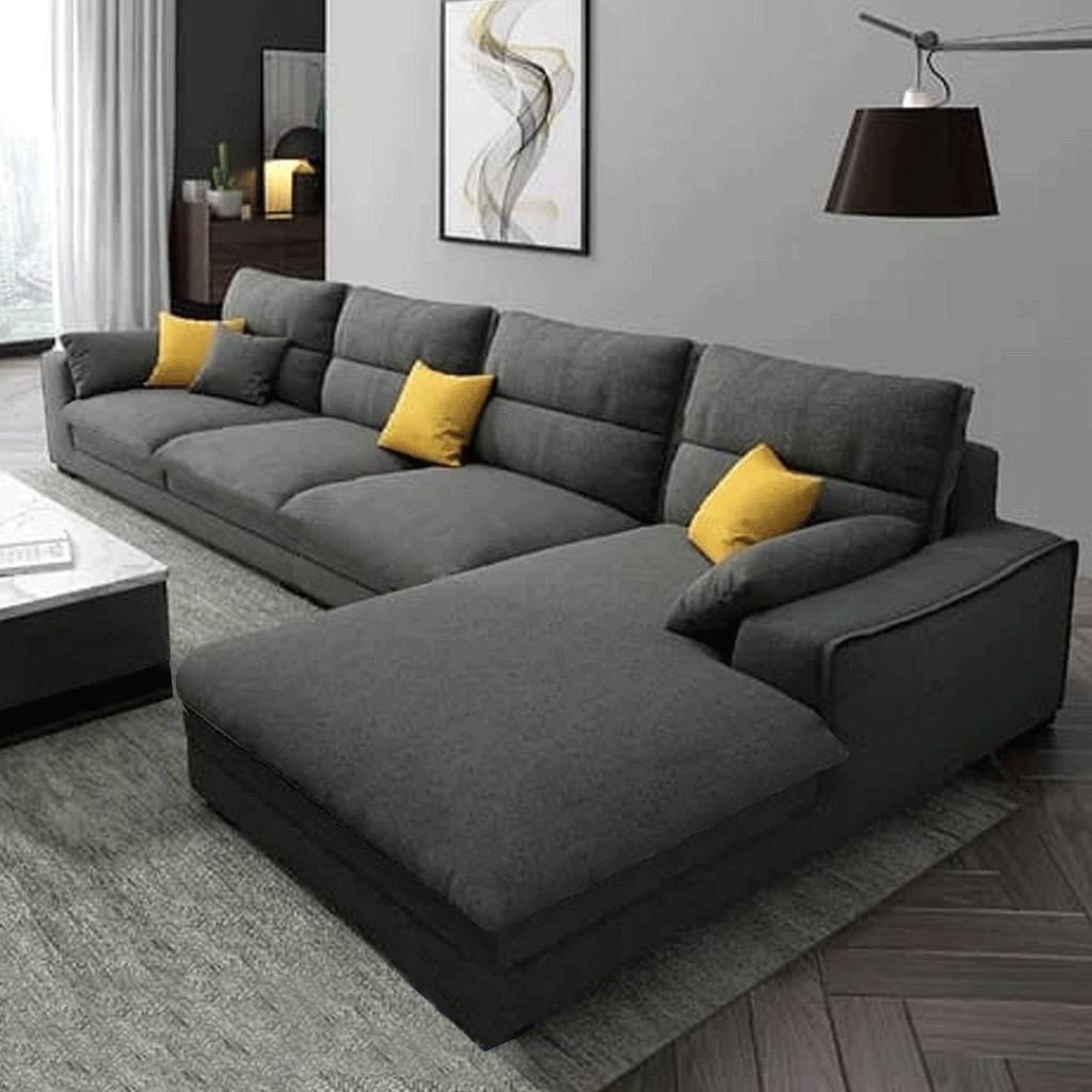 Beech wood corner sofa-Gray