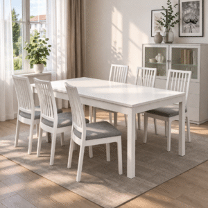White Beech  Dining Room  wood with 7 pieces