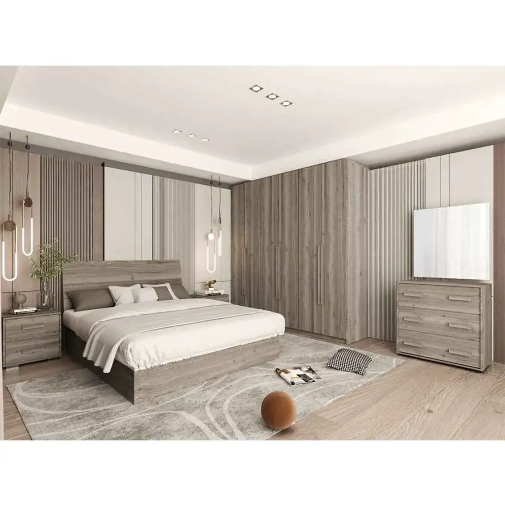 Italian MDF Wood Bedroom 4 pieces - Brown