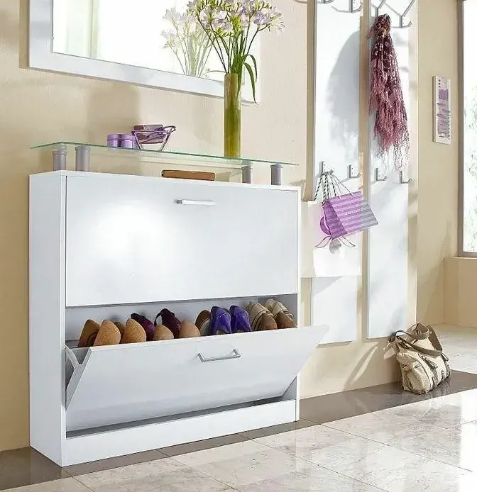 Shoe Rack Wood - White