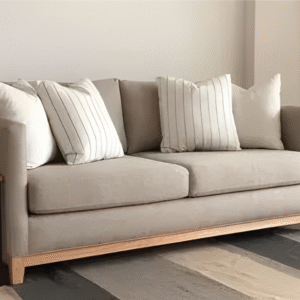 Beech Wood and linen fabric Sofa - Beige