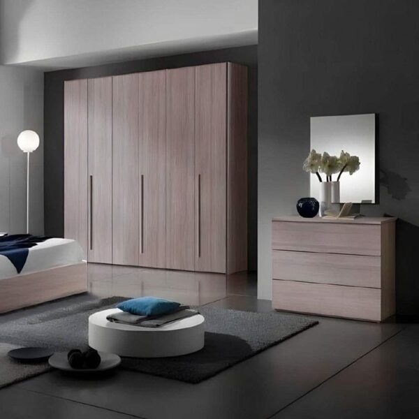 MDF Wood Bedroom Set 5 Pieces – Beige - Image 2