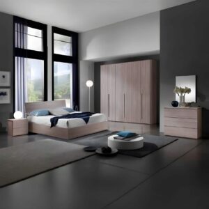 MDF Wood Bedroom Set 5 Pieces – Beige
