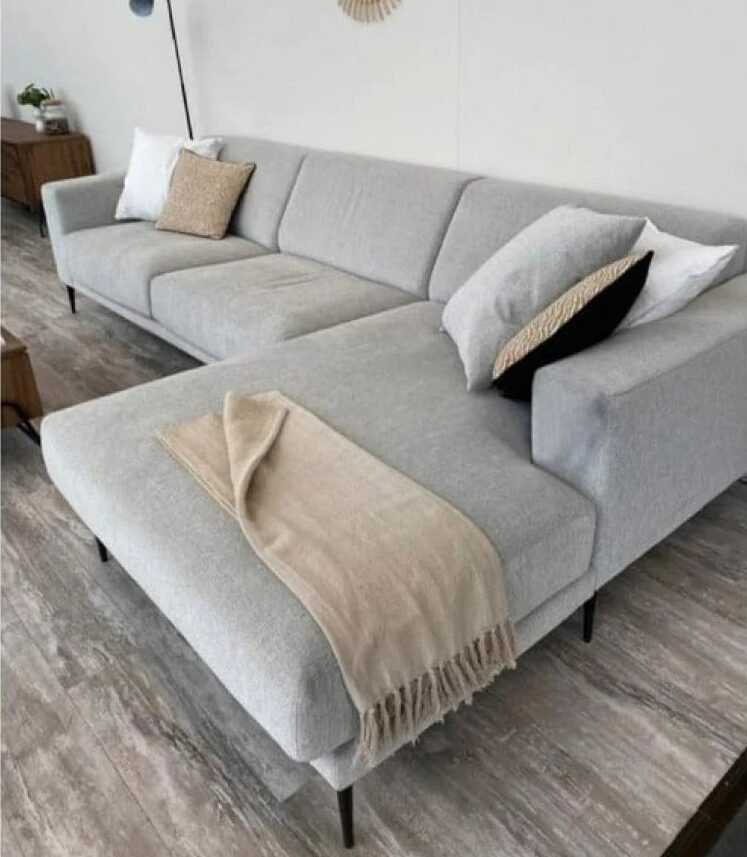 Beech wood corner sofa-Gray
