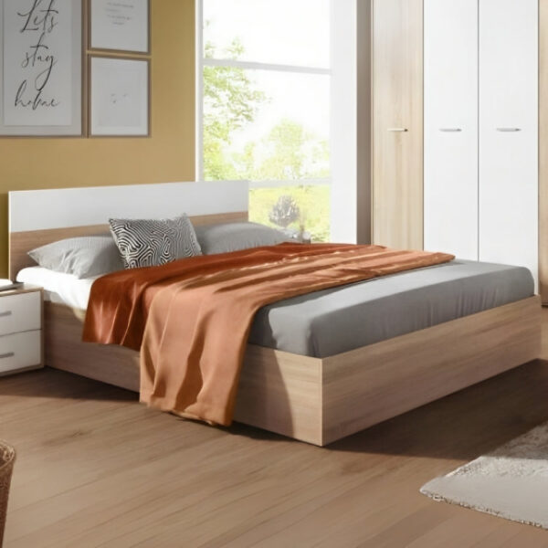 MDF Wood Bedroom Set 5 Pieces – Beige & White - Image 2