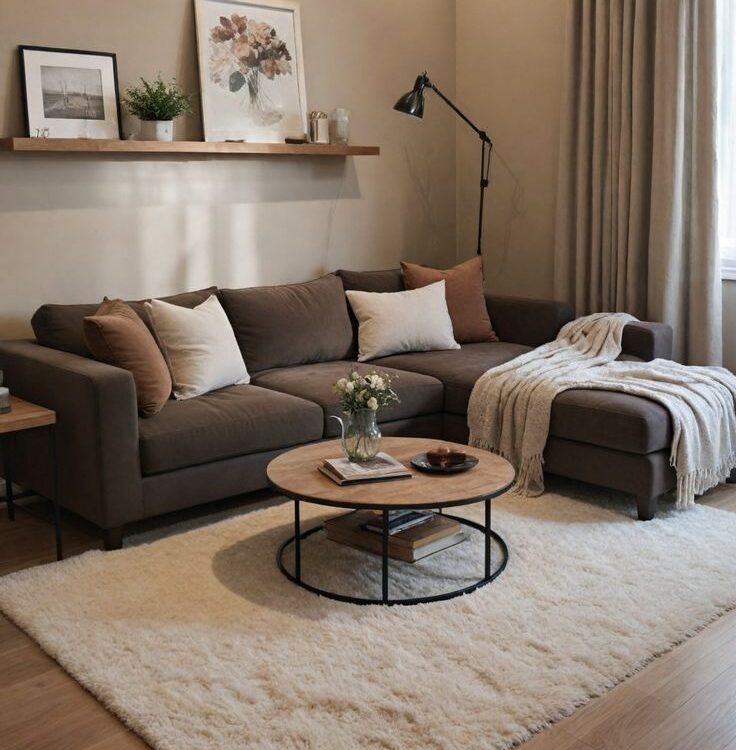 L-Shape Sofa – Brown