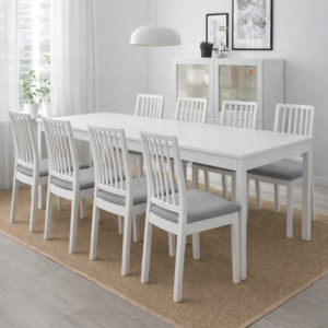 White Dining Room Beech Wood with 9 pieces