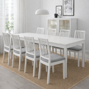 White Dining Room Beech Wood with 9 pieces