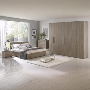 MDF Wood Bedroom Set 5 Pieces – Beige