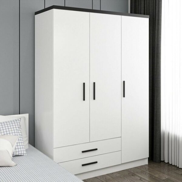 MDF Wood Kids Bedroom Set 3 Pieces - White - Image 4
