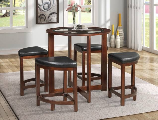 Brown and Black Dining Room Beech Wood with 5 pieces - Image 2