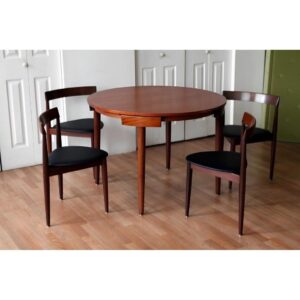 Brown and Black Dining Room Beech Wood with 5 pieces