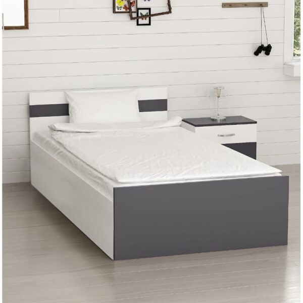 MDF Wood Kids Bedroom 3 Pieces - White and Grey - Image 2