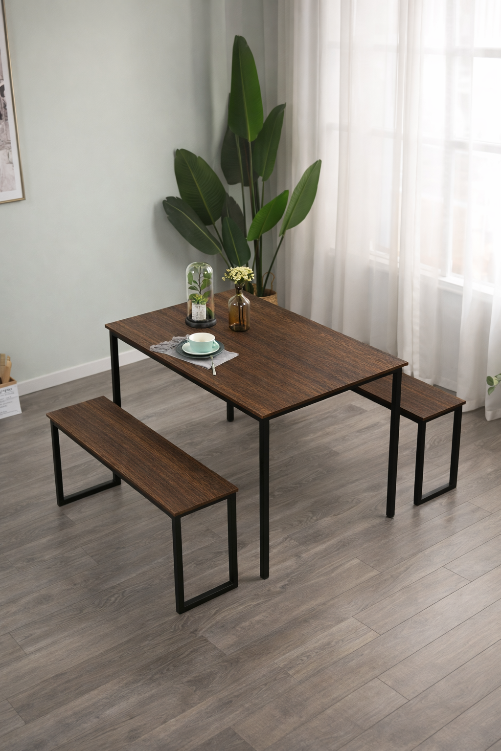 Dining Table With 2 Banquets