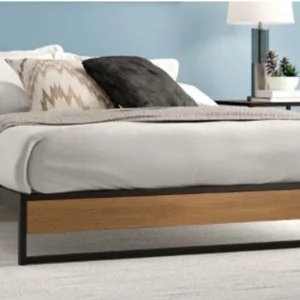 Steel Single Bed 120×200 cm – Black and Brown