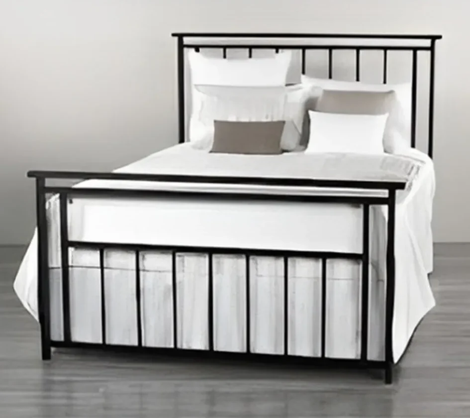 Steel Single Bed 160×200 cm - Black