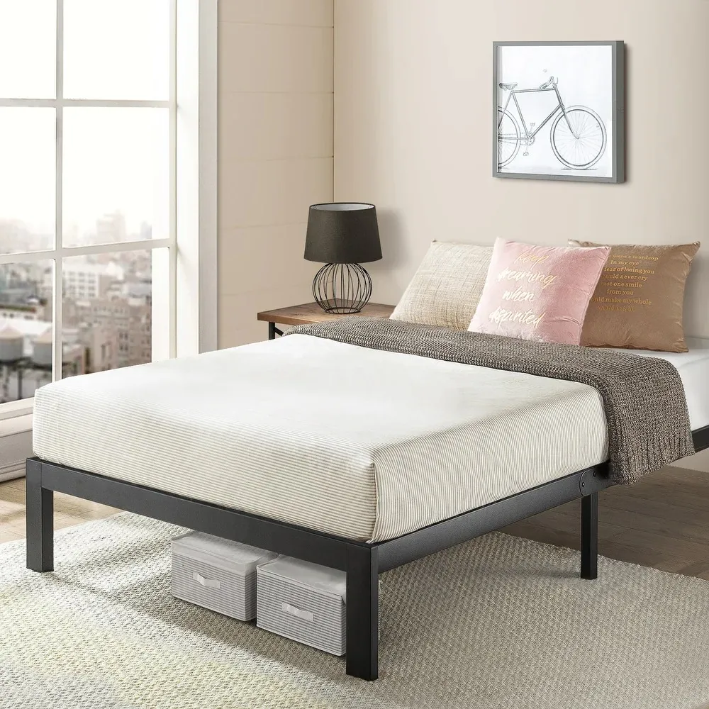 Steel Single Bed 120×200 cm - Black