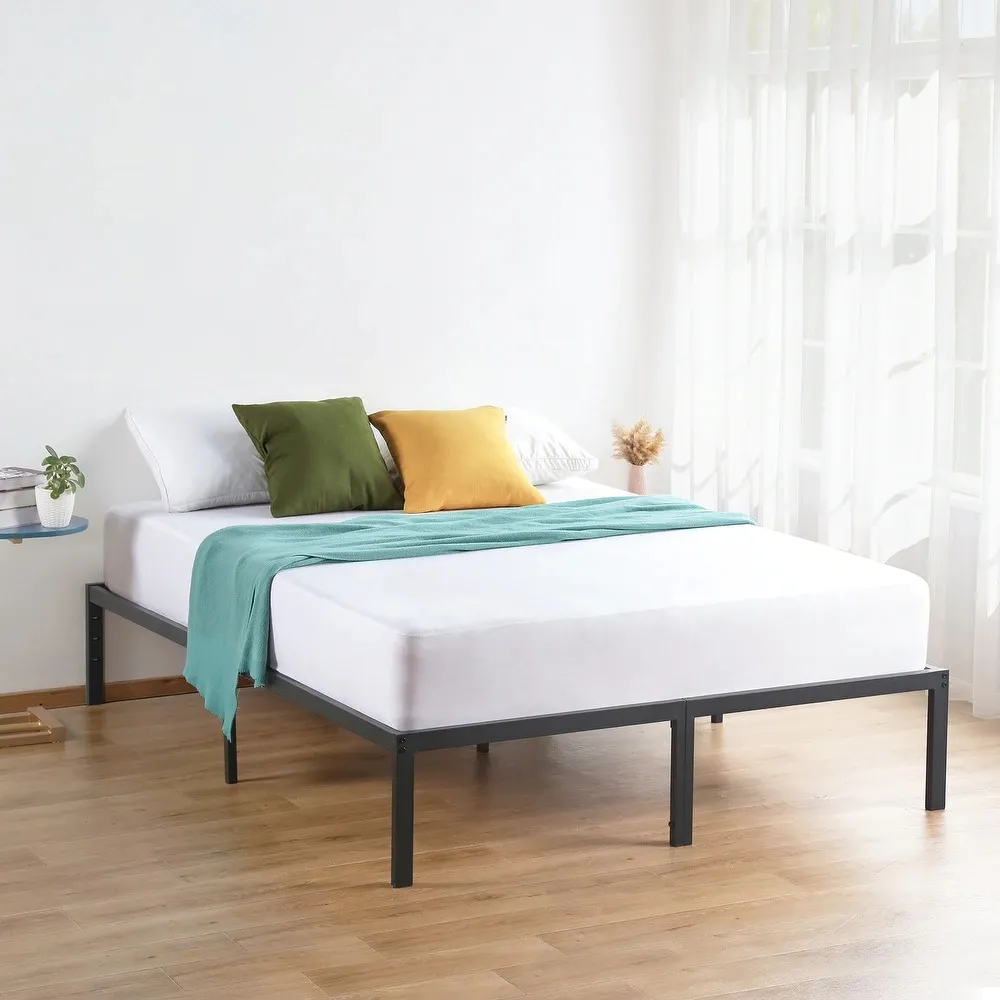 Steel Single Bed 160×200 cm - Black