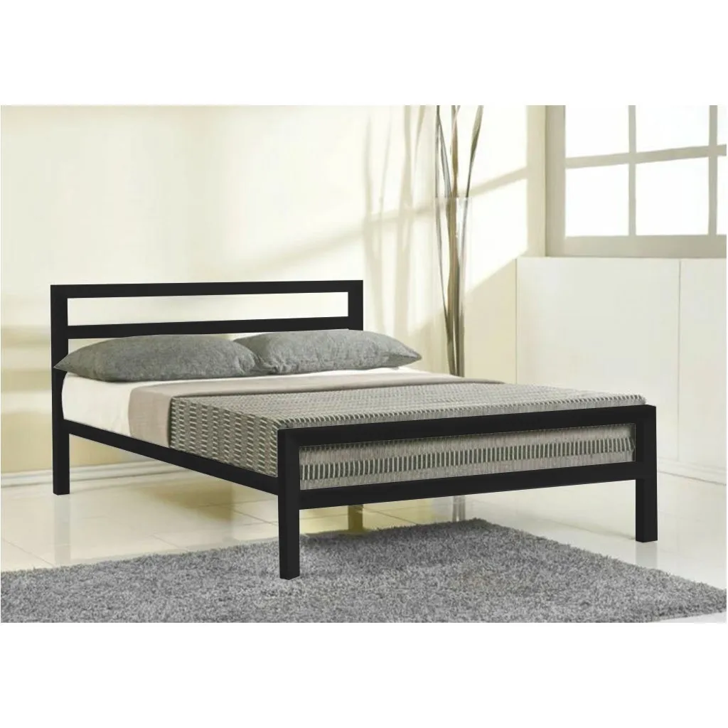 Steel Single Bed 140×200 cm - Gray - Image 2