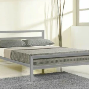 Steel Single Bed 140×200 cm - Gray