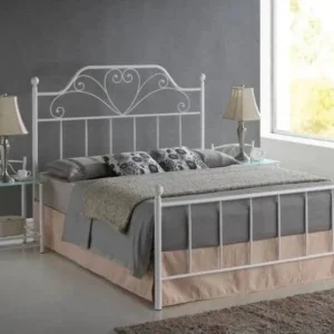 Steel bed 160 x 200 cm - White