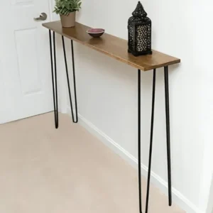 Black Steel and Wood Console