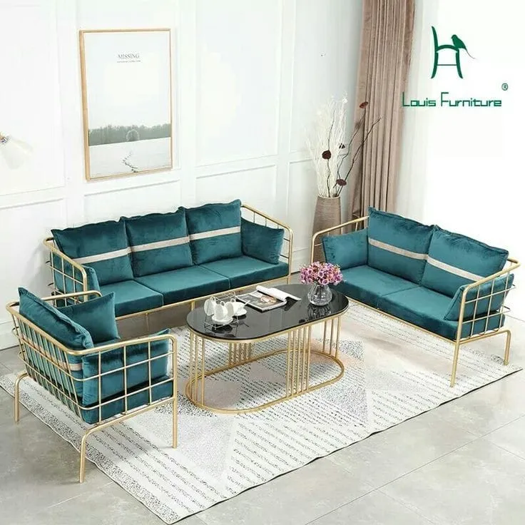 Outdoor set 4 pieces - Green and Gold