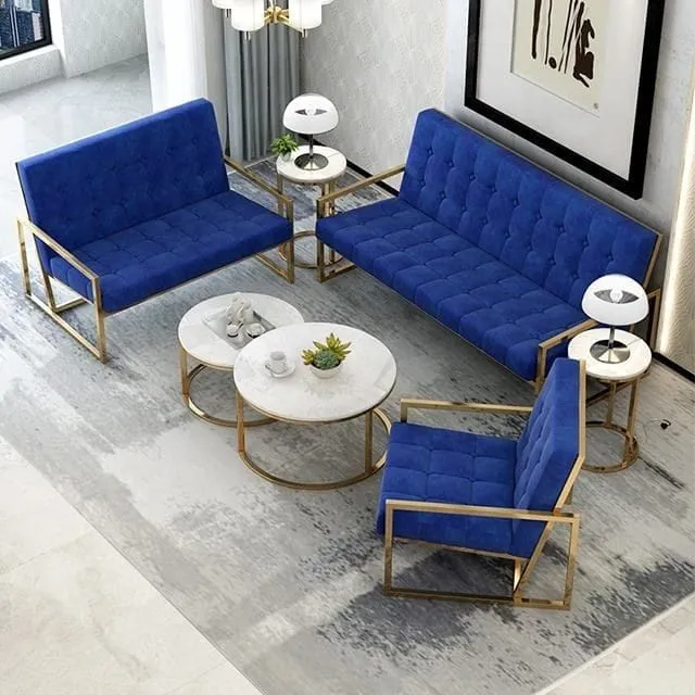 Outdoor set 7 pieces - Blue and Gold