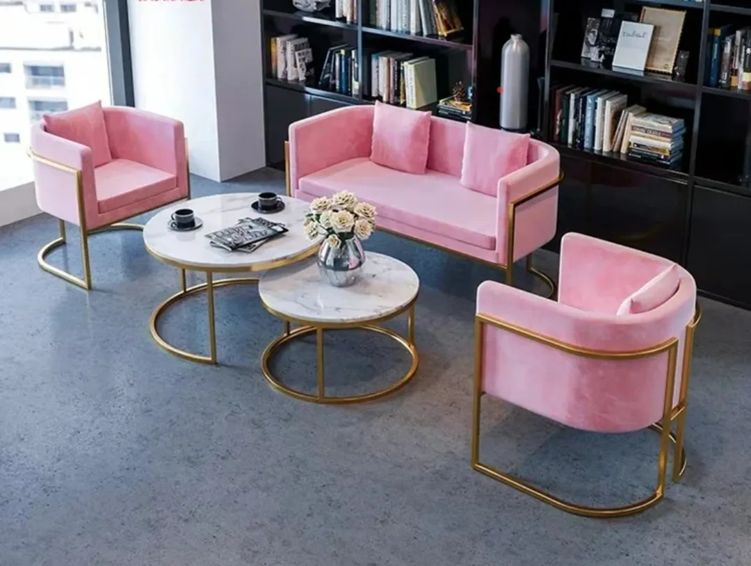 Outdoor Sofa and Table and Chair Sets Modern Luxury Pink