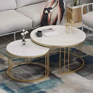 Center Table Set – 2 Pieces With Marble surface