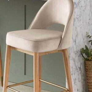 chair beech wood-Brown and beige