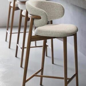 chair beech wood-Brown and off White