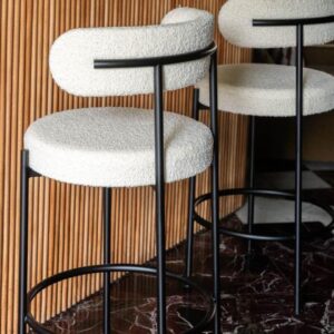 chair beech Steel-Brown and Off White