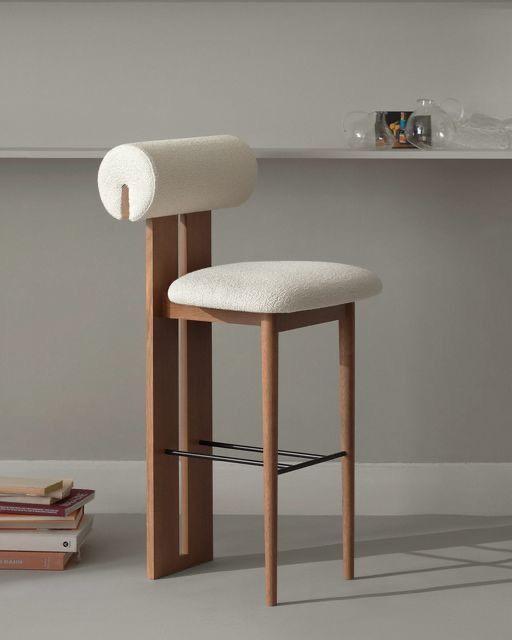 chair beech wood and Steel-Brown and beige