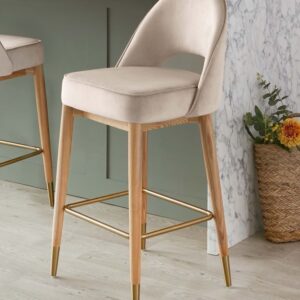 chair beech wood-Brown and beige