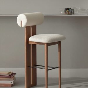 chair beech wood and Steel-Brown and beige