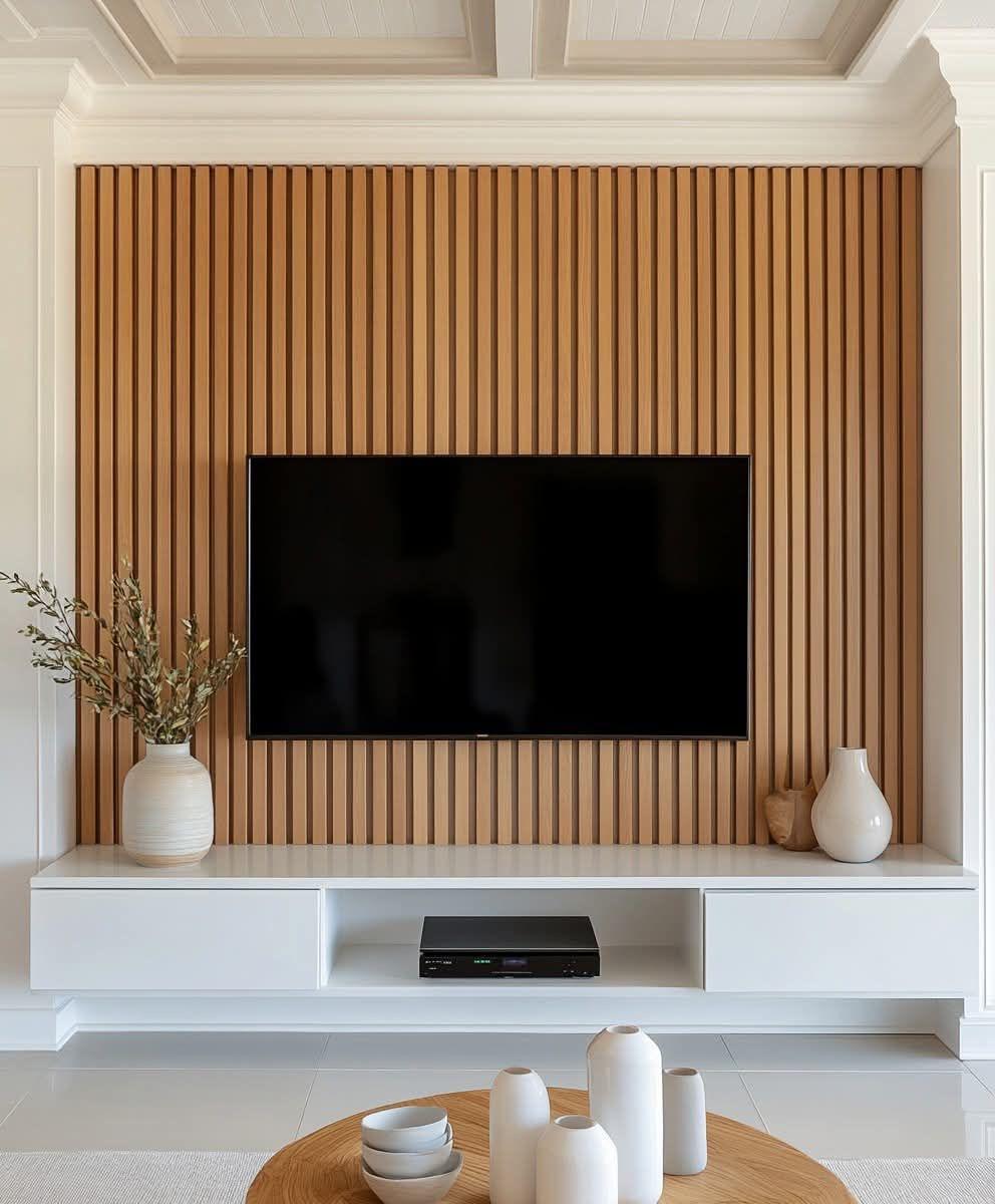 Hanging TV table - MDF - white