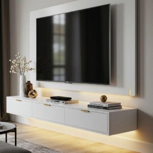 Hanging TV table - MDF - white