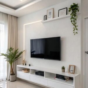 Hanging TV table - MDF - white
