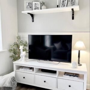 Hanging TV table - Natural contour - white