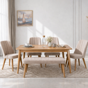 White Dining Room Beech Wood with 6 pieces