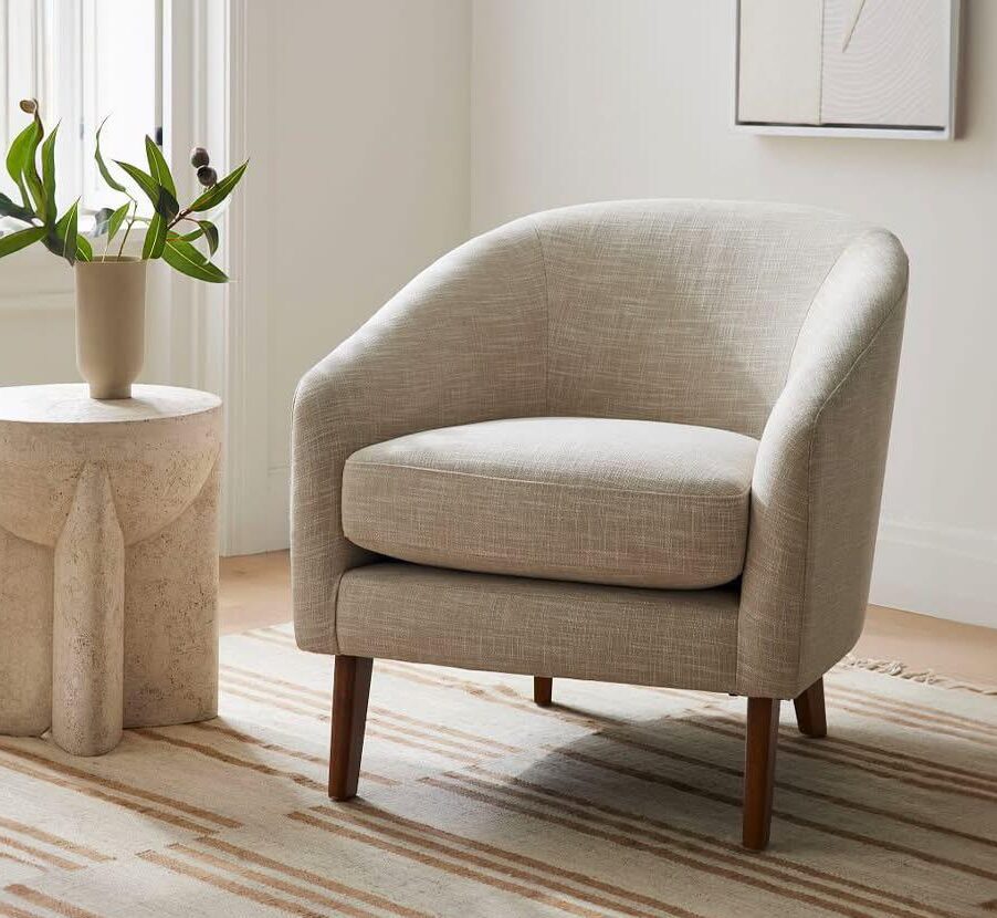 Modern Beech wood - Linen or velvet fabric-CHLVR-0003