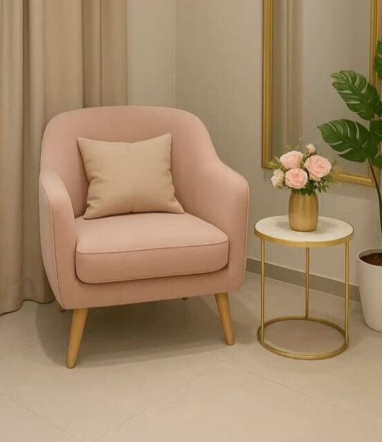 Modern Beech wood - Linen or velvet fabric-CHLVR-0016