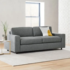 Beech Wood and linen or velvet Sofa – Grey