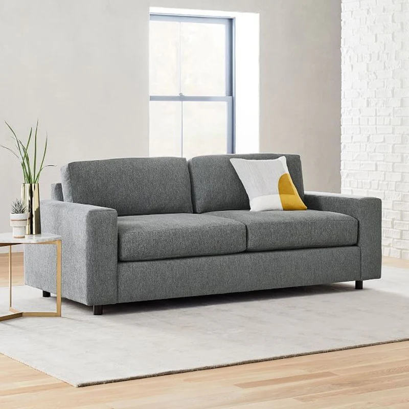 Beech Wood and linen or velvet Sofa – Grey