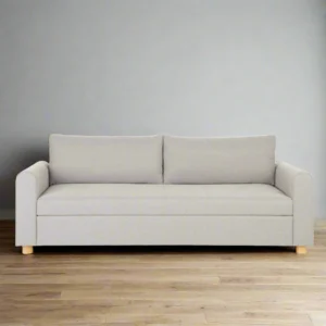 Beech Wood and linen or velvet Sofa – White