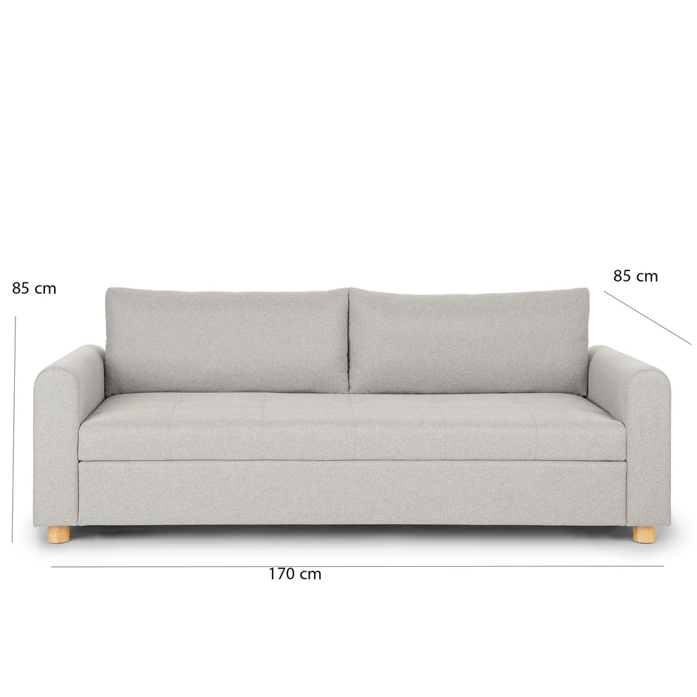 Beech Wood and linen or velvet Sofa – White - Image 2
