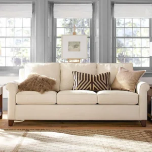 Beech Wood and linen fabric Sofa – Beige